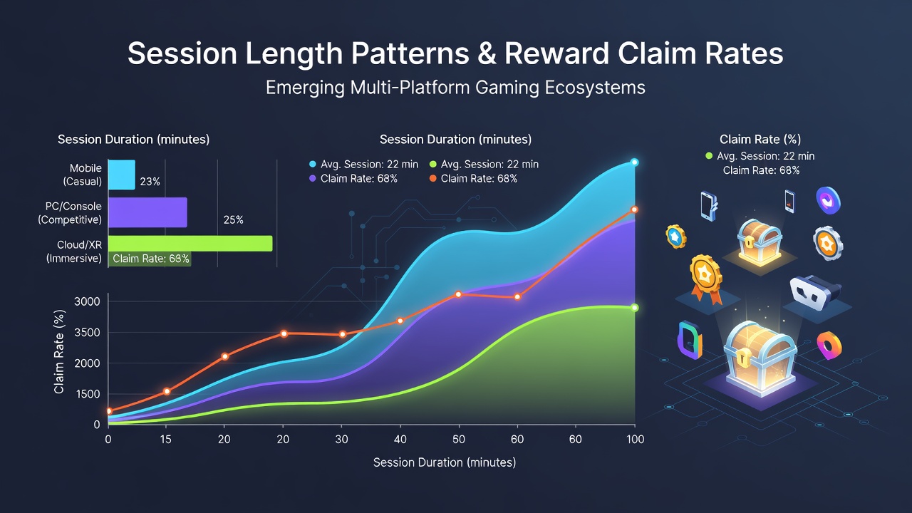 Analyse von Belohnungsclaims und Sitzungsdauern über verschiedene Gaming-Plattformen hinweg