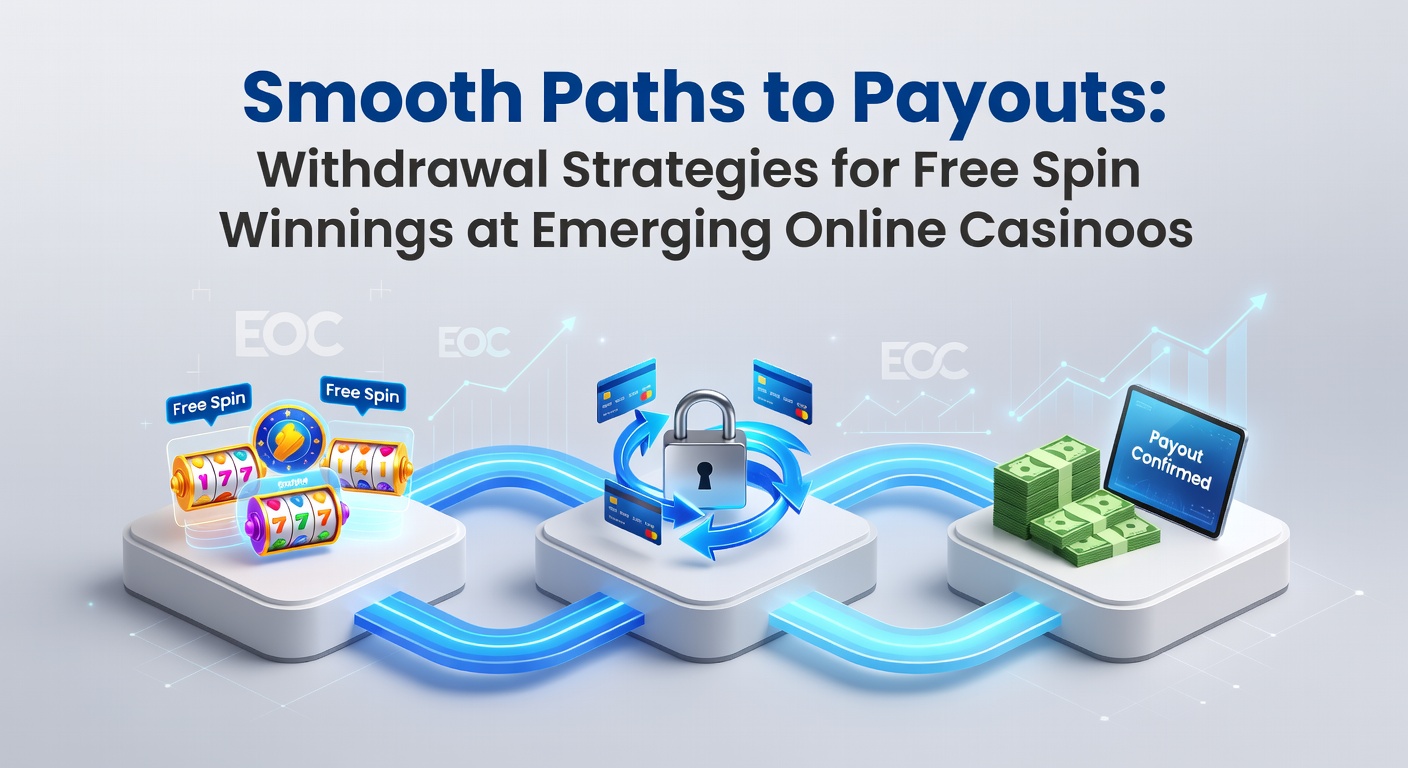 Darstellung eines Spielers, der Gewinne aus Free Spins auf ein Casino-Konto überträgt, mit Symbolen für schnelle Auszahlungen wie Blitze und Bankkarten