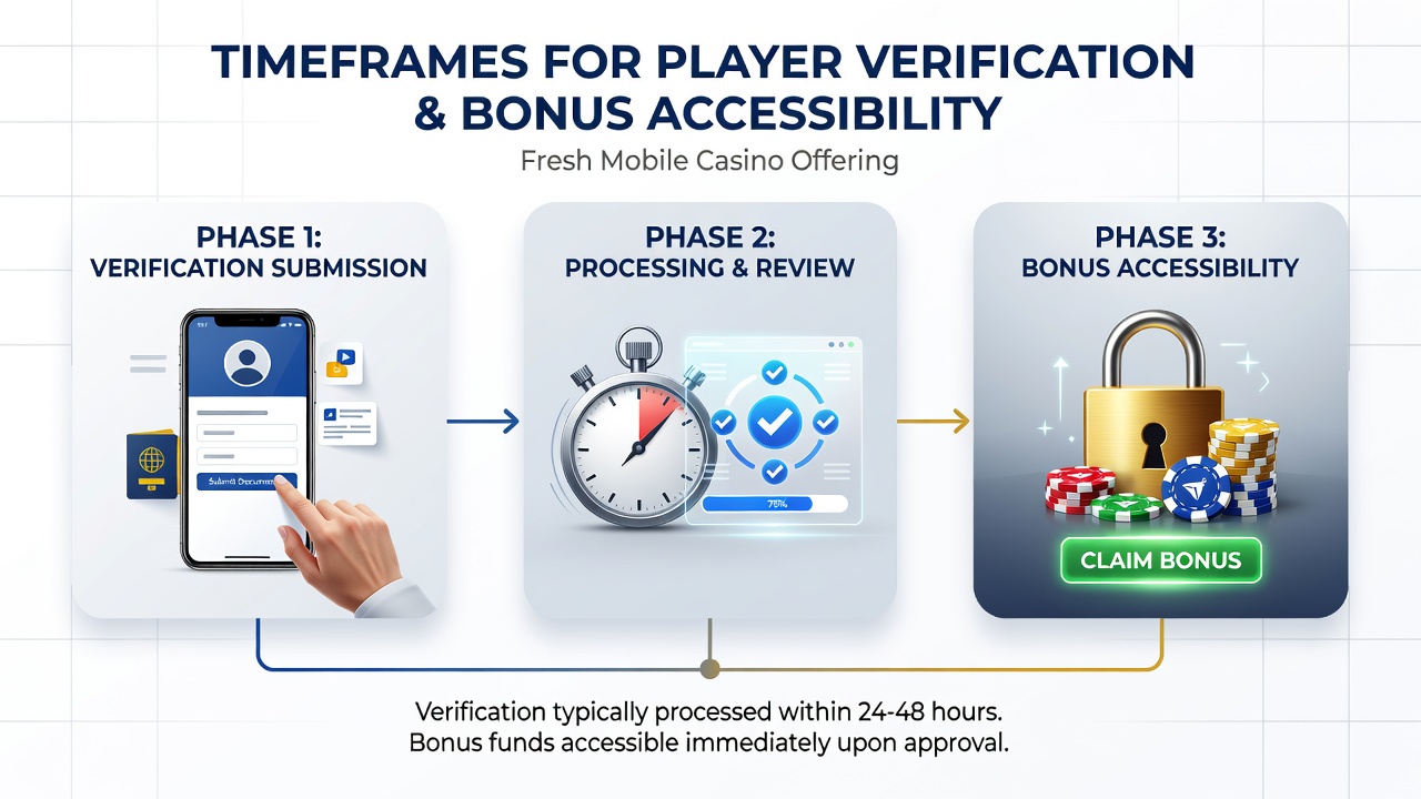 Mobile Casino-App mit Verifizierungs- und Bonus-Elementen